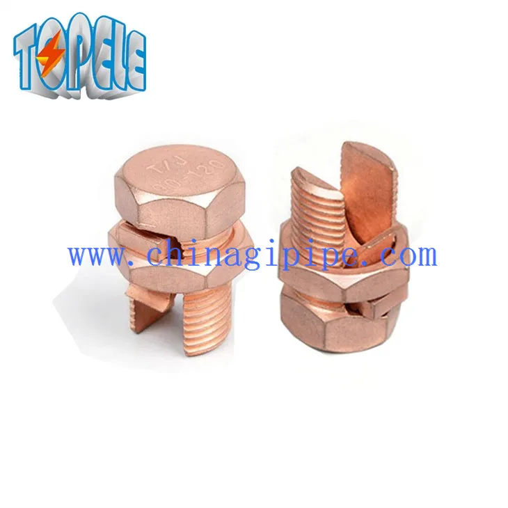 স্প্লিট বোল্ট সংযোগকারী তামা উপাদান ব্রাস উপাদান বৈদ্যুতিক স্প্লিট বোল্ট সংযোগকারী এবং লগস