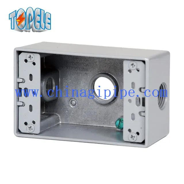 ওয়েদারপ্রুফ বৈদ্যুতিক বক্স 3 হোল ওয়ান গ্যাং আউটলেট